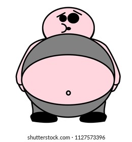 A cartoon character of a fat man
