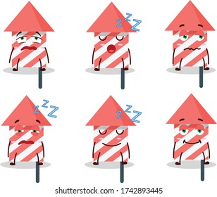 Cartoon character of fire cracker with sleepy expression
