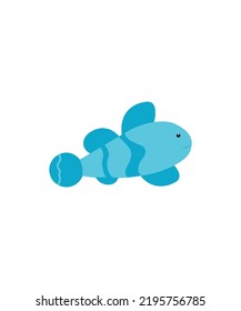 Cartoon character fish isolated on white background.