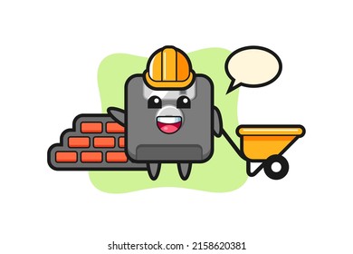 Caricatura del disquete como constructor, diseño de estilo lindo para camiseta, pegatina, elemento logotipo