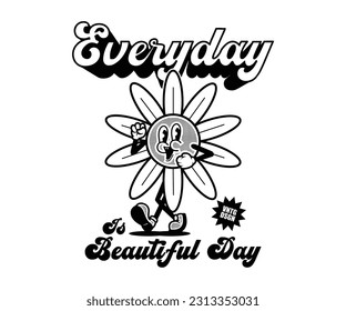  cartoon character of flower Graphic Design for T shirt Street Wear and Urban Style