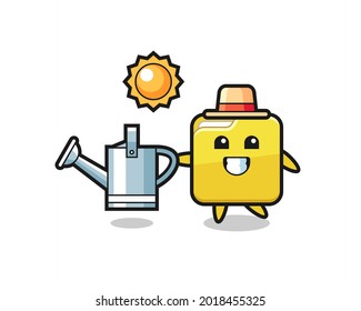 Cartoon character of folder holding watering can , cute style design for t shirt, sticker, logo element