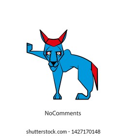 Cartoon character of a forest animal. Funny cool wolf standing posing. Vector illustration. No comments.