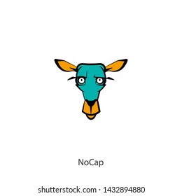 Cartoon character of a forest animal. The head of a funny cute deer. Emotional grimaces. Vector illustration. Honestly. Be honest. But without horns.