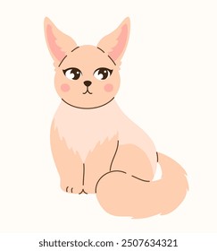 Cartoon character fox. Flat vector illustration.