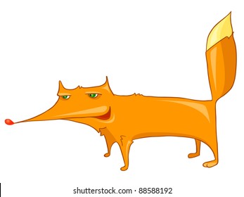 Cartoon Character Fox Isolated on White Background. Vector.
