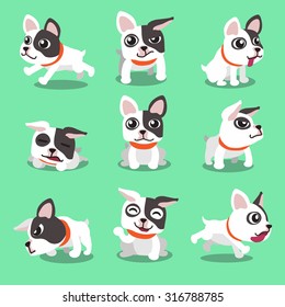 Cartoon character french bulldog poses