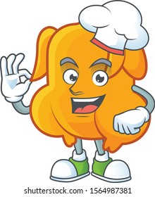 Cartoon character fried chicken with mascot chef