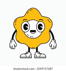 Un personaje de dibujos animados Ilustración vectorial de huevo frito.