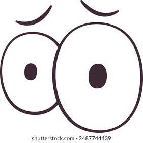 Cartoon Character Frightened Eyes Vector Illustration