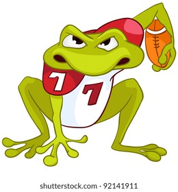 Frosch für Zeichensymbole einzeln auf weißem Hintergrund. Vektorgrafik.