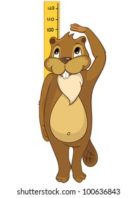 Cartoon Character Funny Beaver Isolated on White Background. Vector.