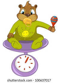 Cartoon Character Funny Beaver Isolated on White Background. Vector.