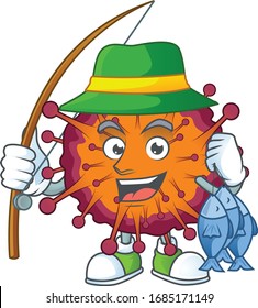 Cartoon character of funny Fishing COVID19 syndrome