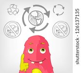 Cartoon Character Funny Monster. Vector Illustration. EPS 10.