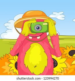 Cartoon Character Funny Monster. Vector Illustration. EPS 10.