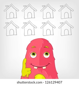 Cartoon Character Funny Monster. Vector Illustration. EPS 10.
