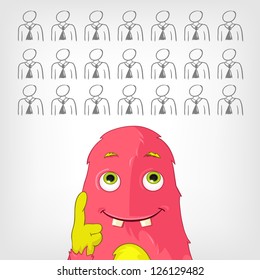 Cartoon Character Funny Monster. Vector Illustration. EPS 10.