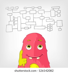 Cartoon Character Funny Monster. Vector Illustration. EPS 10.