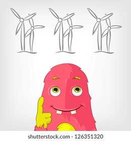 Cartoon Character Funny Monster. Vector Illustration. EPS 10.