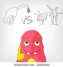 Cartoon Character Funny Monster. Vector Illustration. EPS 10.