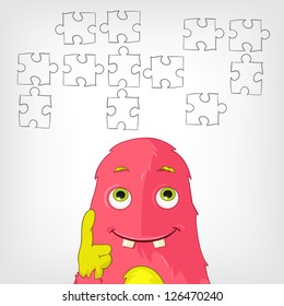 Cartoon Character Funny Monster. Vector Illustration. EPS 10.