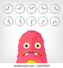 Cartoon Character Funny Monster. Vector Illustration. EPS 10.