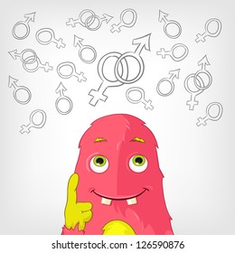 Monstruo divertidísimo del personaje de caricatura. Ilustración vectorial. EPS 10.