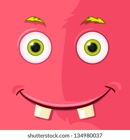 Cartoon Character Funny Monster. Vector EPS 10. Avatar.