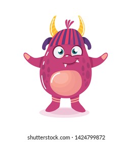 cartoon character funny monster vector illustration
