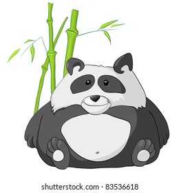 Cartoon Character Funny Panda Isolated on White Background. Vector.