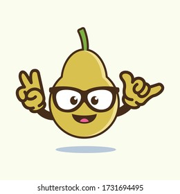 cartoon character funny pear glasses