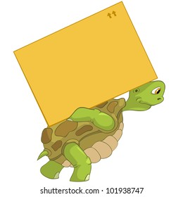 Cartoon Character Funny Turtle Isolated on White Background. Vector EPS 10.