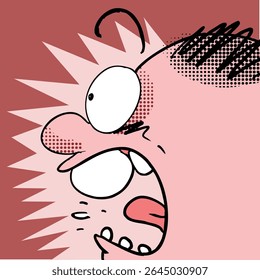 personagem de desenho animado engraçado ilustração vetorial, um homem que ficou muito surpreso e gritou com espanto