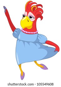 Cartoon Character Funny Wife Parrot Isolated on White Background. Vector EPS 10.