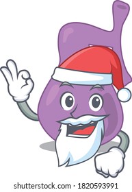 cartoon character of gall bladder Santa having cute ok finger