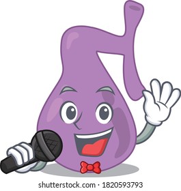 cartoon character of gall bladder sing a song with a microphone