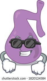 personaje de caricatura de la vesícula biliar con gafas negras elegantes