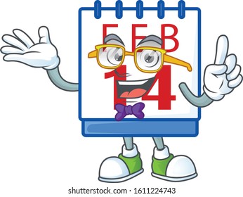 cartoon character of Geek 14th valentine calendar design