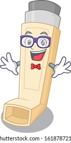 cartoon character of Geek asthma inhaler design