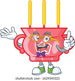 cartoon character of Geek chinese red incense design
