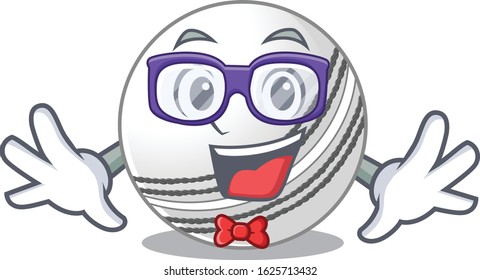 cartoon character of Geek cricket ball design