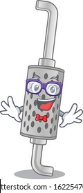 cartoon character of Geek exhaust pipe design