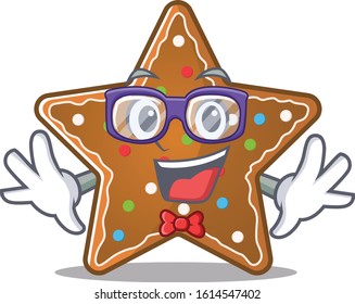 cartoon character of Geek gingerbread star design