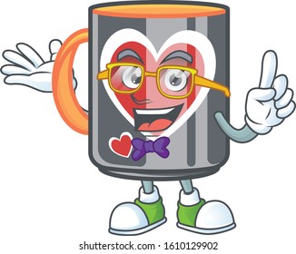 cartoon character of Geek mug love design