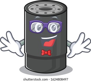 cartoon character of Geek oil filter design