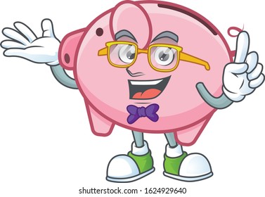 cartoon character of Geek piggy bank design