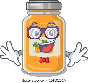 cartoon character of Geek pineapple jam design
