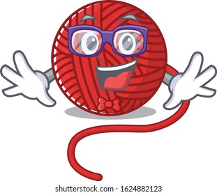 cartoon character of Geek red wool yarn design