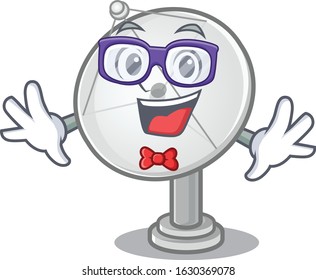cartoon character of Geek satellite dish design